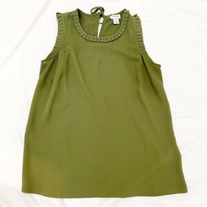 J. Crew Olive Green Sleeveless Blouse Size 00